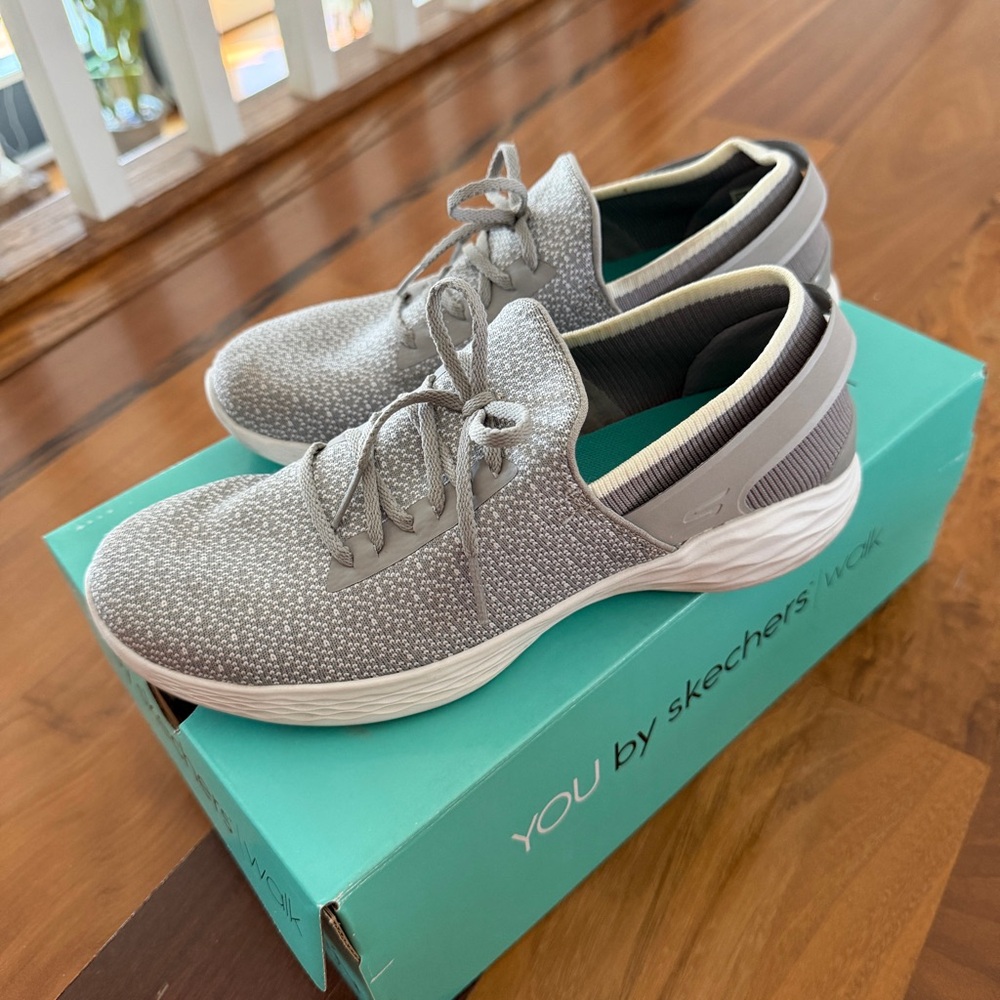 Skechers Gray Slip-On Athletic Walkers - Picture 3 of 5
